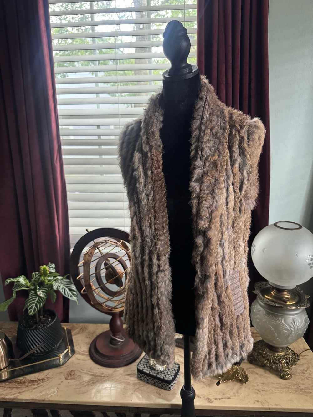Marc by Marc Jacobs Brown Faux Fur Ribbed Vest